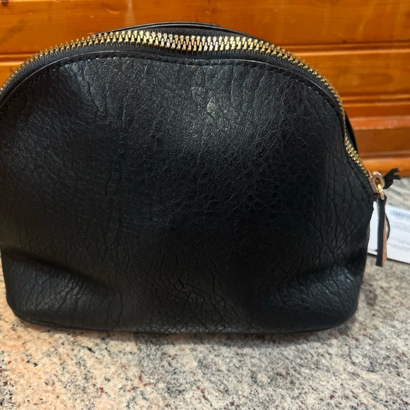 MCM Parfums Embossed Logo Clutch Cosmetic Pouch Bag Black & Tan New with Tags! - Picture 5 of 10